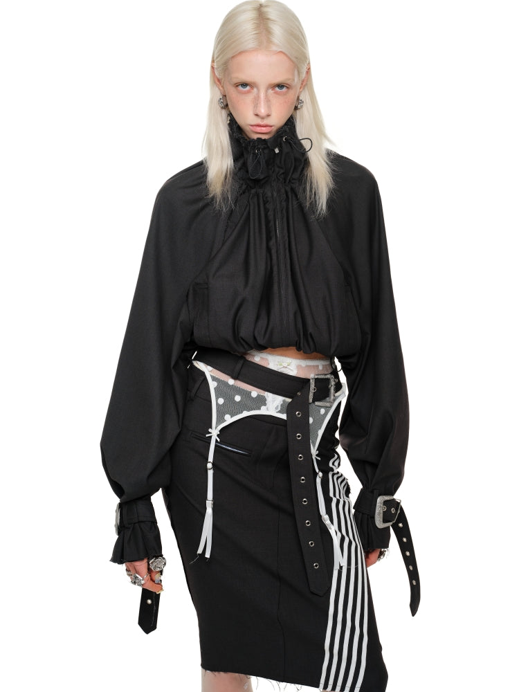 Striped Panel Midi Pencil Skirt - CHINASQUAD
