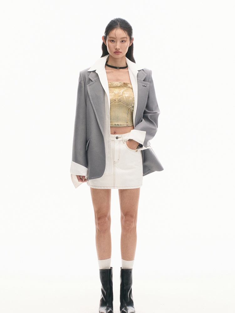 Loose Fit Genuine Two-piece Structured Shirt - CHINASQUAD