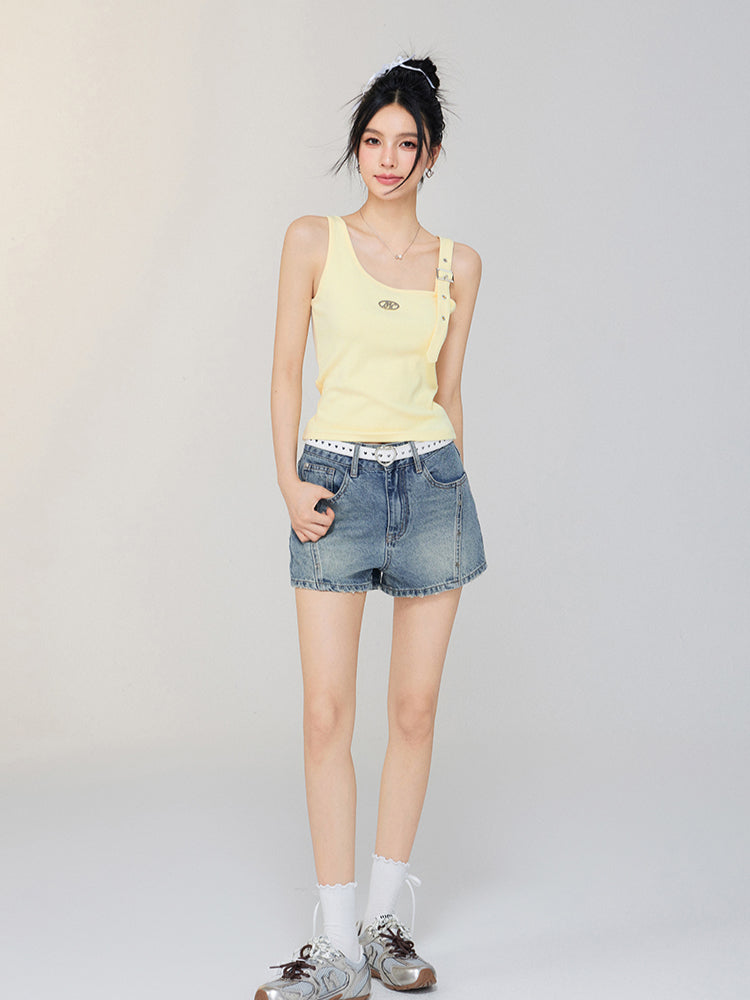Irregular Off - the - Shoulder Vest