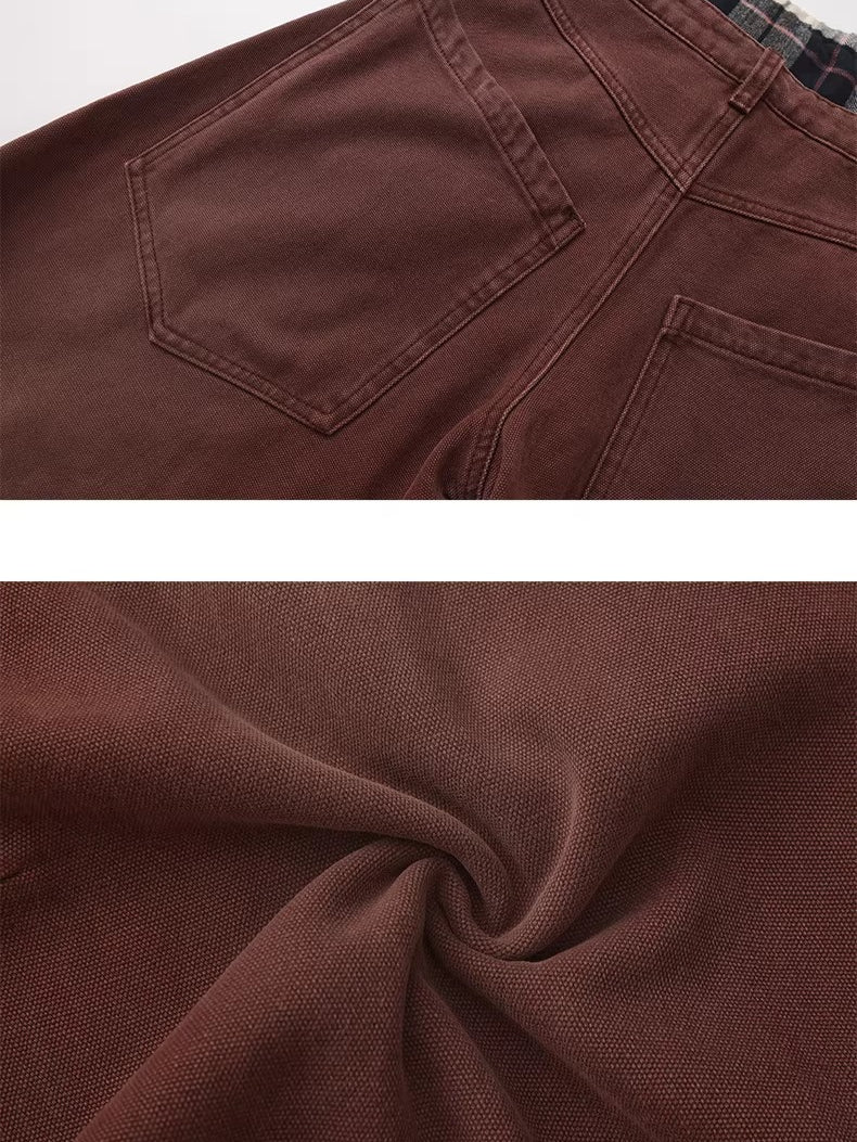Spray-Wash Panelled Brushed Cargo Pants