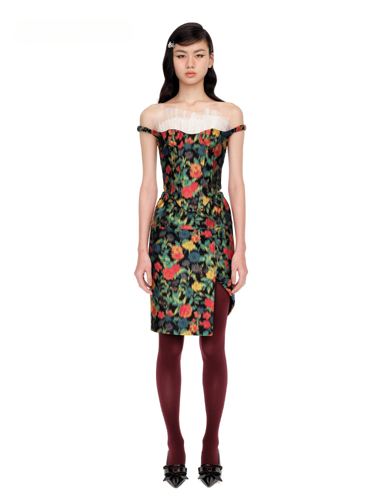 Elegant Vintage Split Hem Midi Skirt - CHINASQUAD