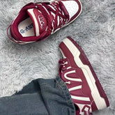 Burgundy Low-Top Casual Sneakers - CHINASQUAD