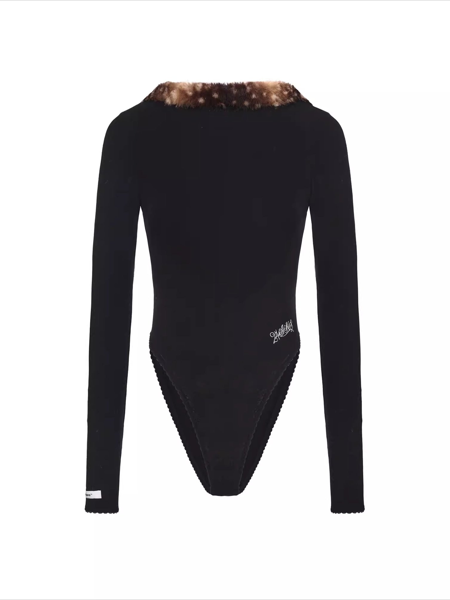 Faux Fur-Panelled Knit Bodysuit