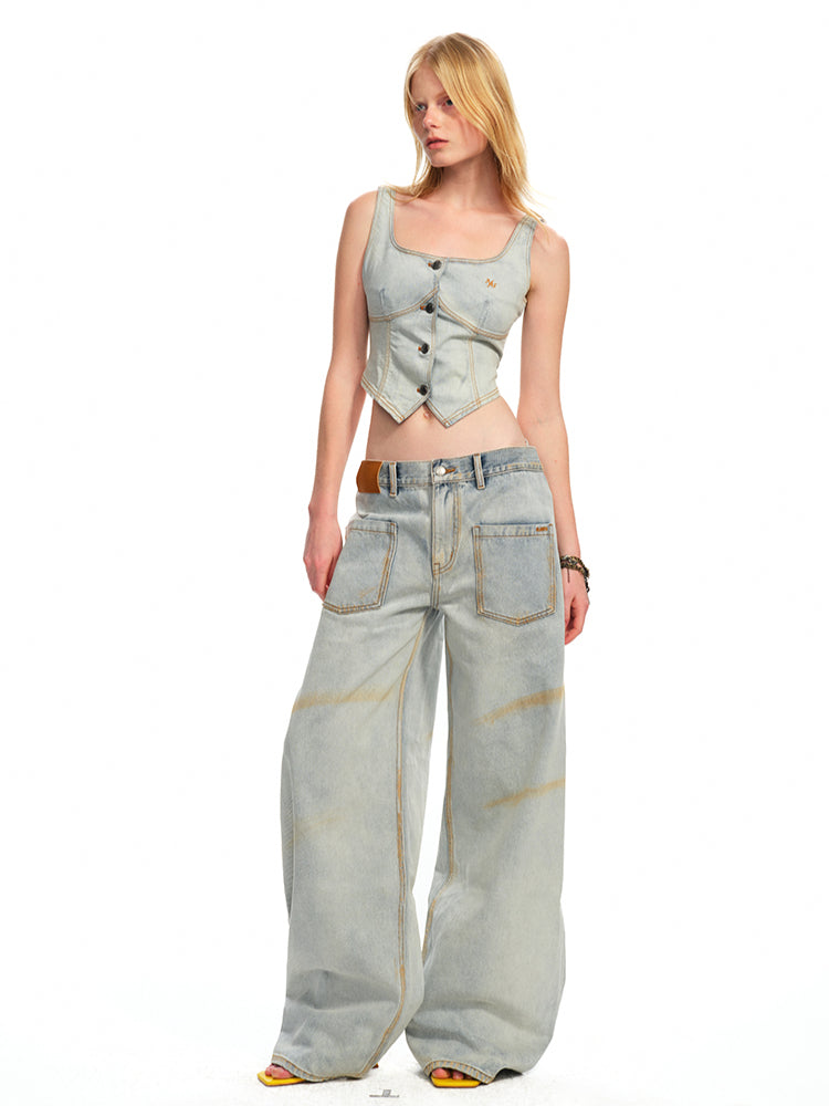 Washed Reversed - Pocket Jeans - CHINASQUAD