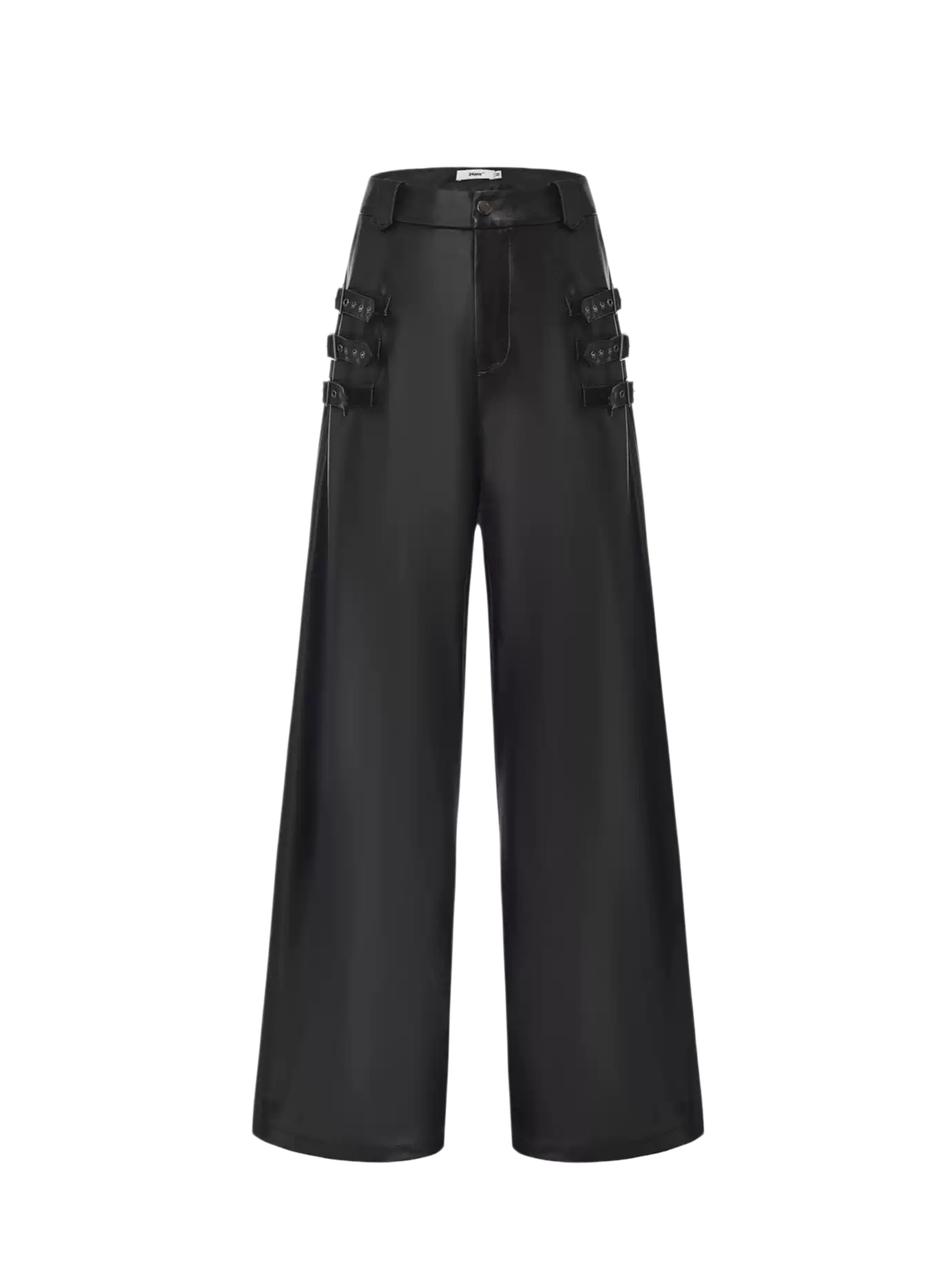 Classic Wide-Leg Faux Leather Pants