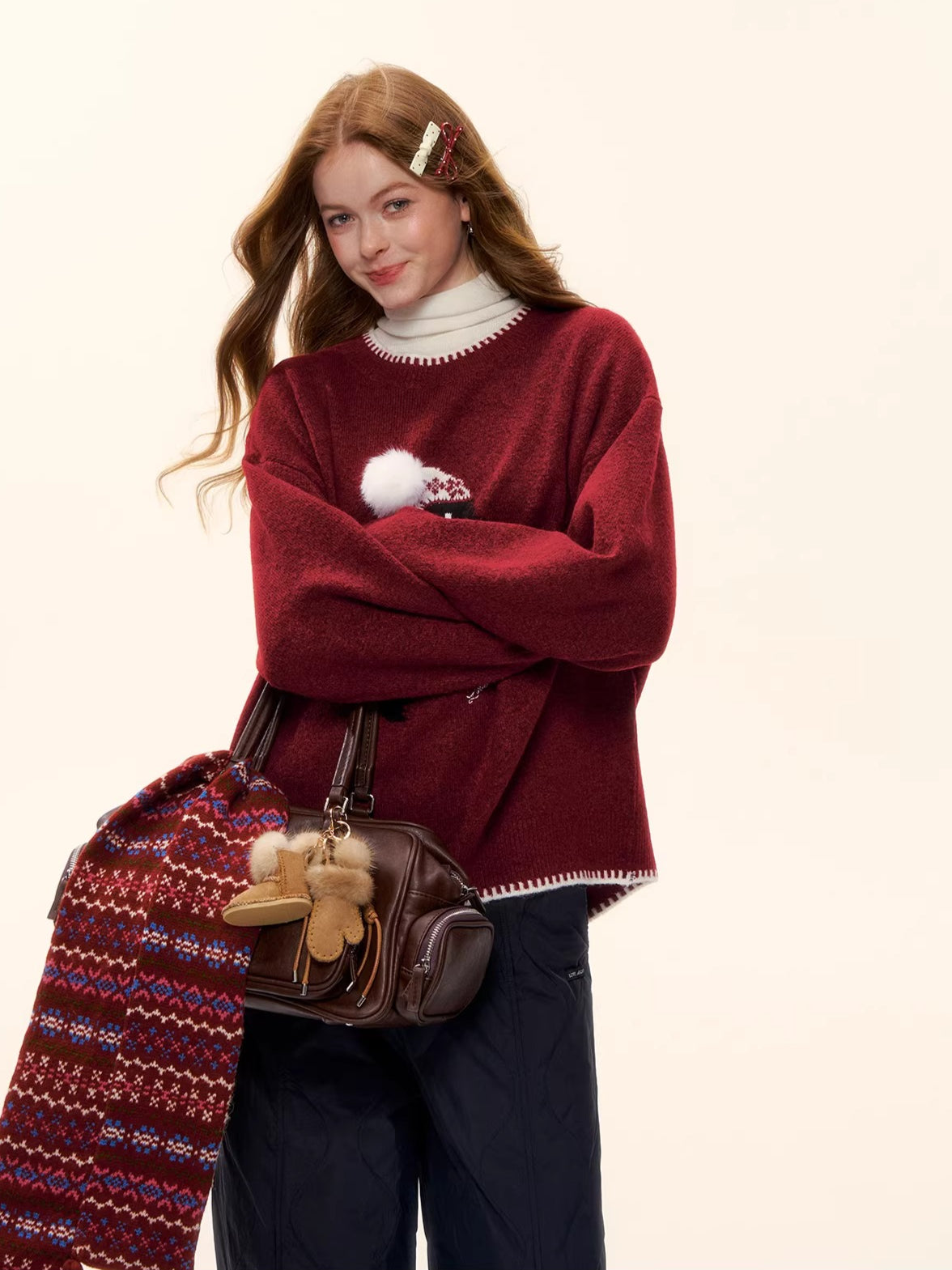 Jacquard Wool-Blend Knit Sweater