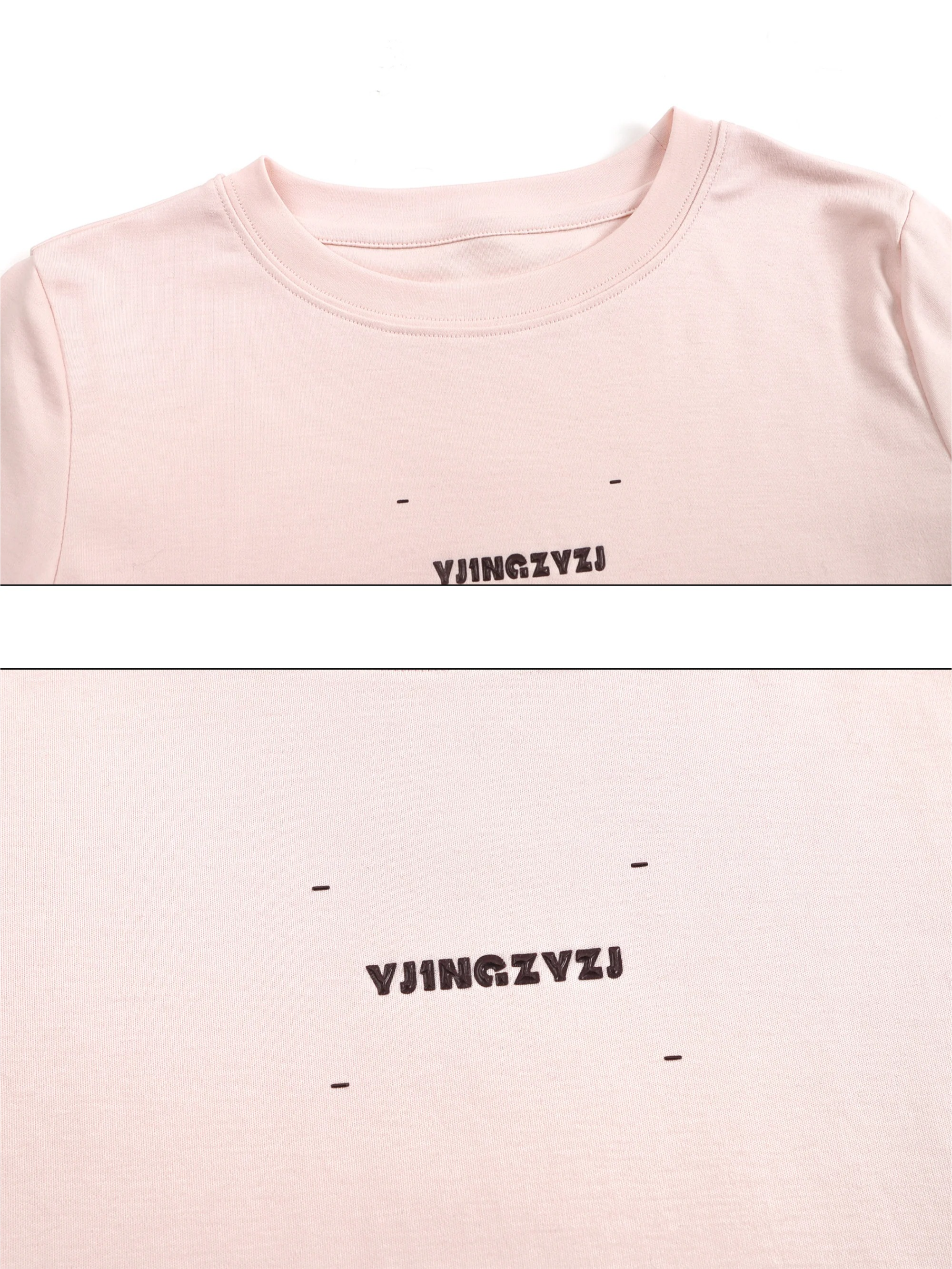 Letters Print Baby Tee In Pink