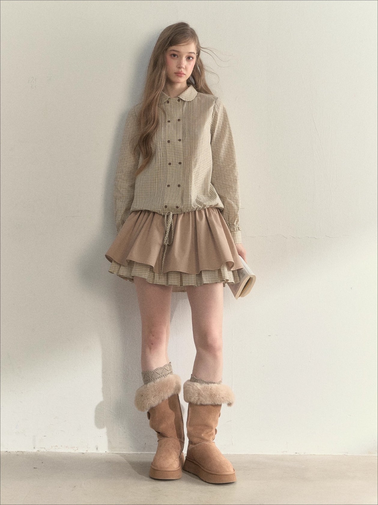 Double-Breasted Doll Collar Shirt