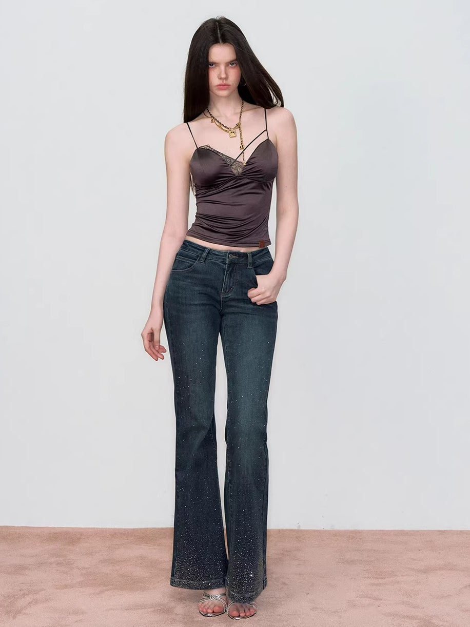 Lace-Trim Satin Camisole