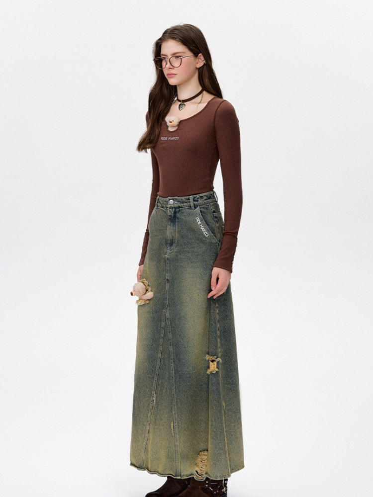 Hollow Chest Long-Sleeve Slim Fit T-Shirt - CHINASQUAD