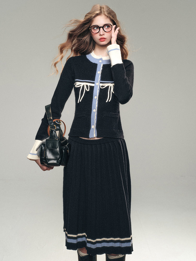 Academy Knit Sweater Cardigan Set - CHINASQUAD