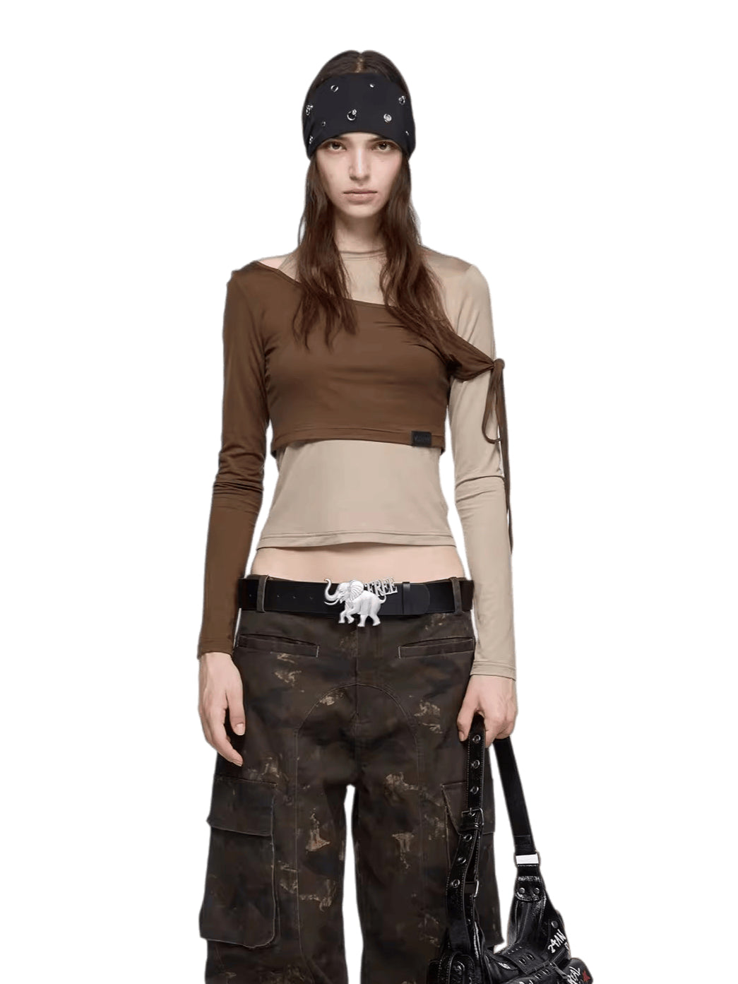 Faux Two-Piece Slim-Fit Long-Sleeve