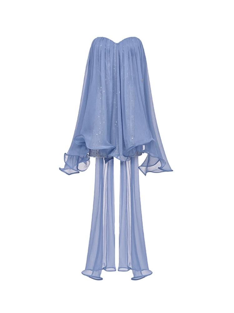 Thiri Chiffon Tube Top Dress - CHINASQUAD