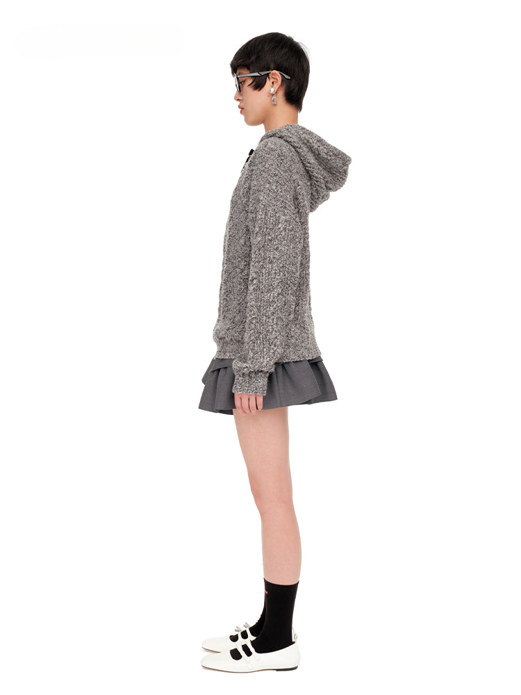 Bow-Tie Hooded Knit Hoodies - CHINASQUAD