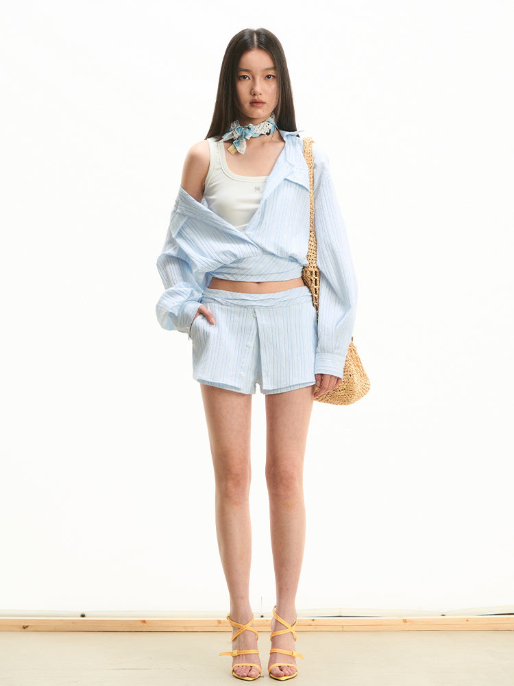 Fake Two-Piece A-Line Skirt - CHINASQUAD