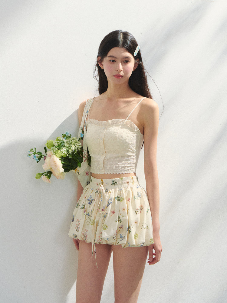 Color-Blocked Lyocell Bubble Skirt - CHINASQUAD