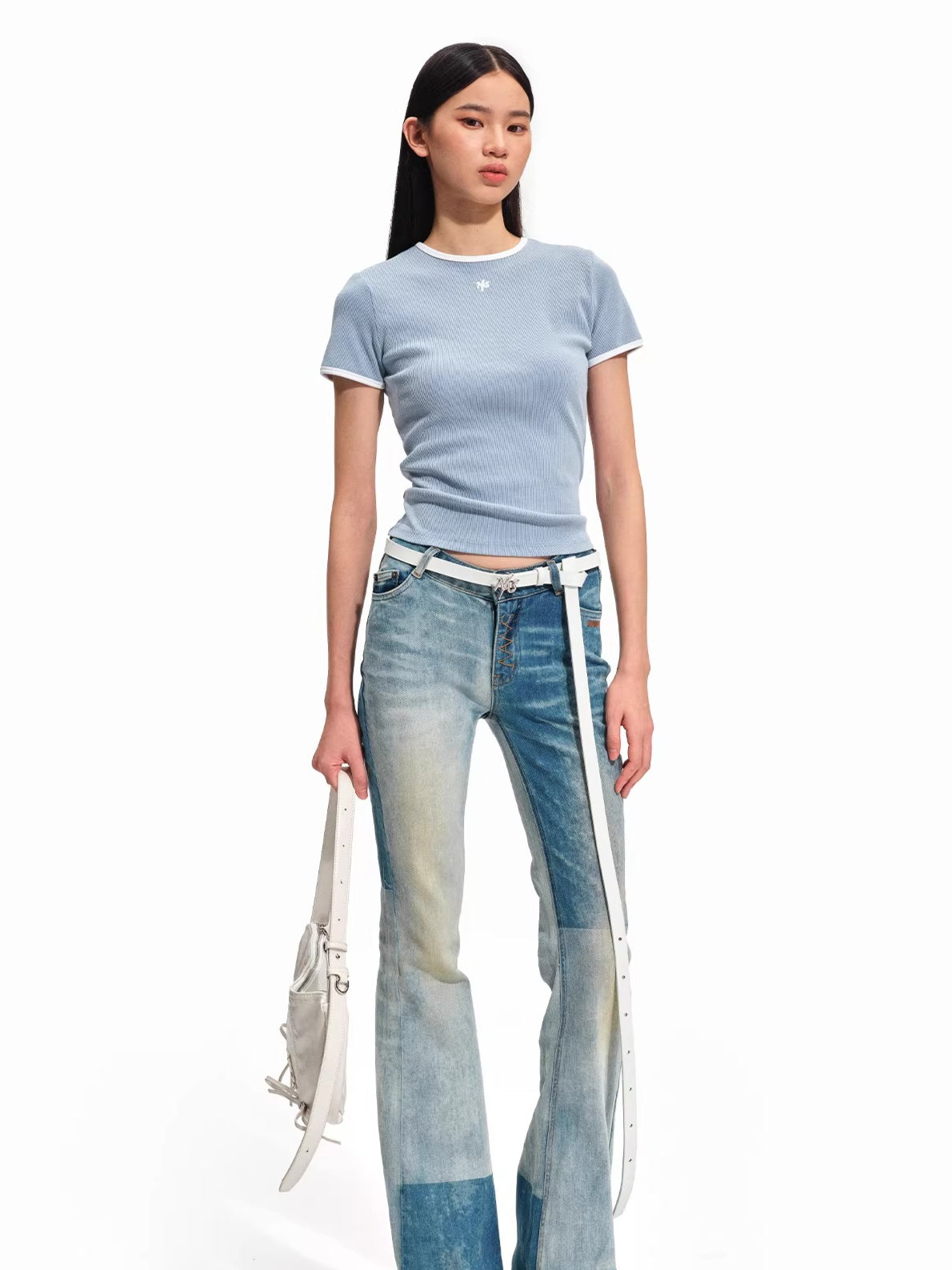 Contrast Trim Heavyweight Fitted T-Shirt