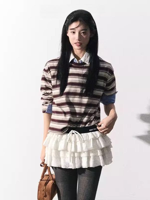 Miu-Inspired Varsity Sweatshirt & Skirt Set