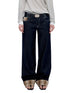 Blue Plaid Patchwork Straight-Leg Jeans - CHINASQUAD