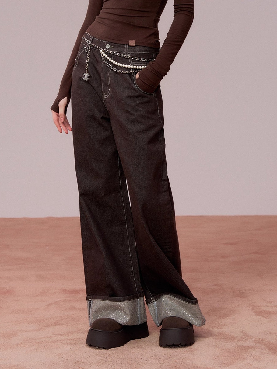 Vintage Straight-Leg Denim Pants