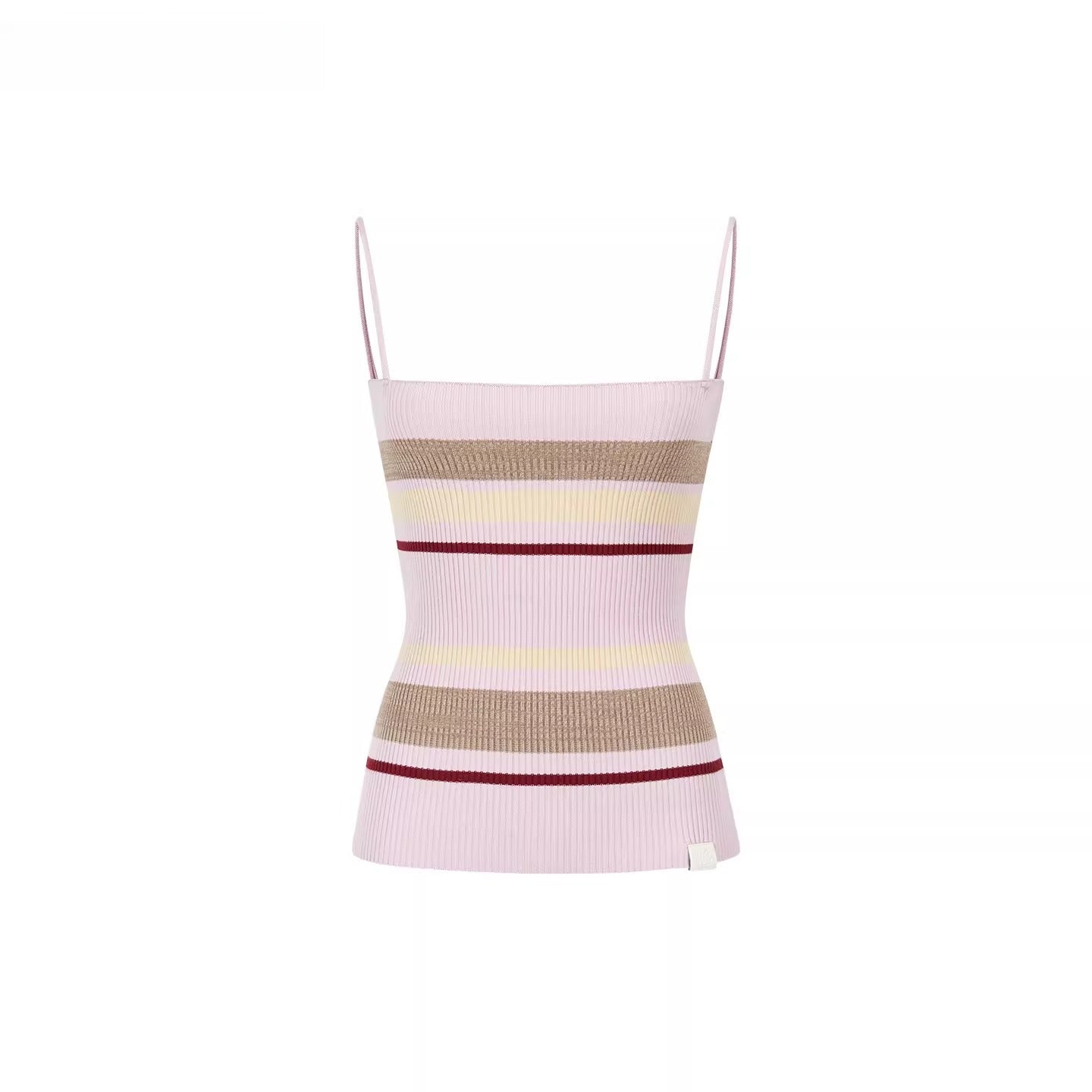 Knit Cardigan & Striped Camisole Two-Piece Set