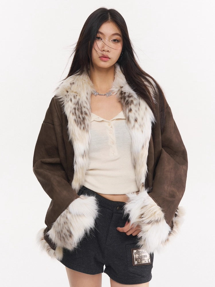 Vintage Leopard Faux Fur Jacket