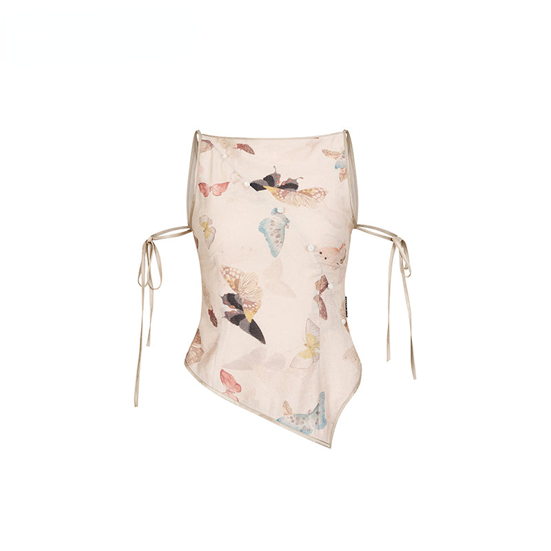 Butterfly Print Tank Top & Skirt Set - CHINASQUAD