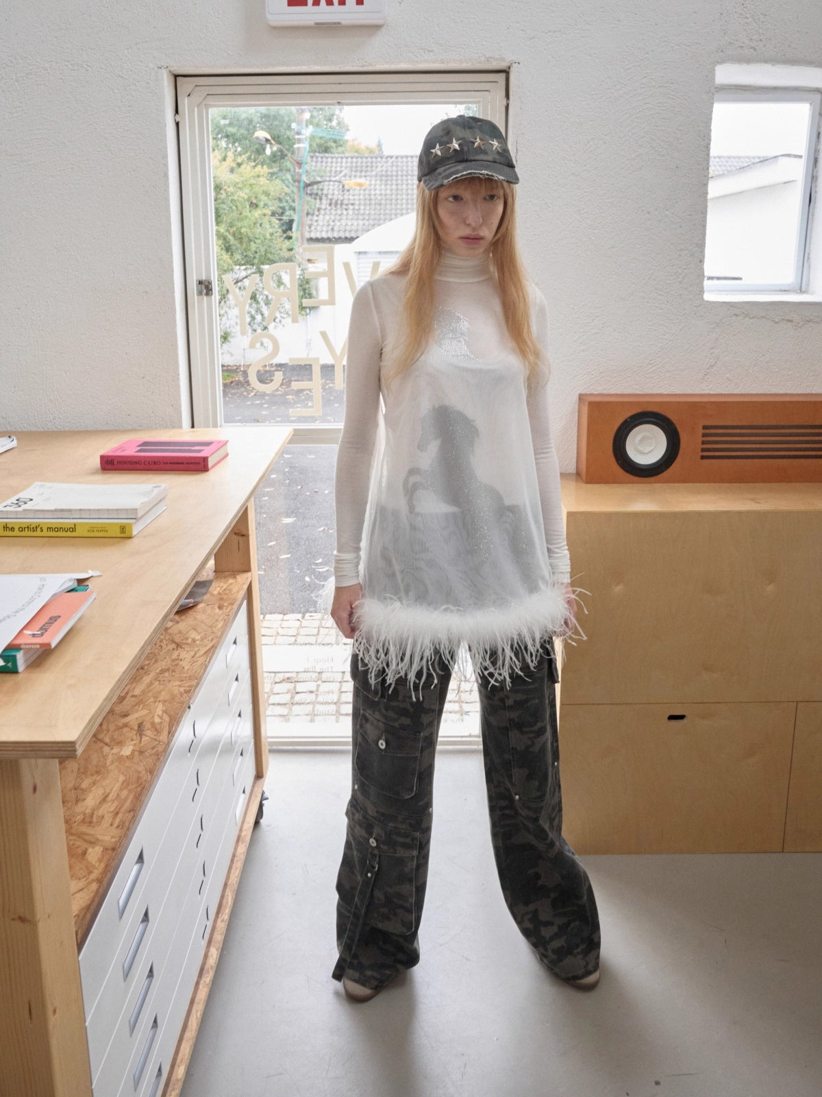 Trim Sheer Mesh Rhinestone Tank Top