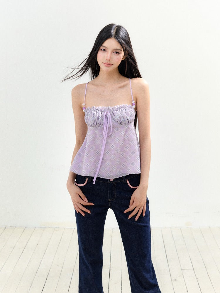 Beaded Bow Cami Blouse - CHINASQUAD