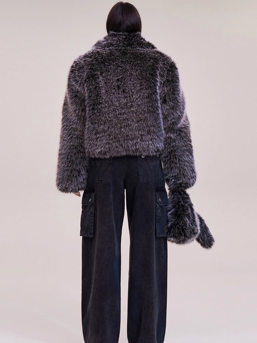 Cross Relic Wilderness Hunter Cropped Faux Fur Jacket