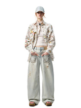 Retro Floral Print Satin Square Scarf - CHINASQUAD