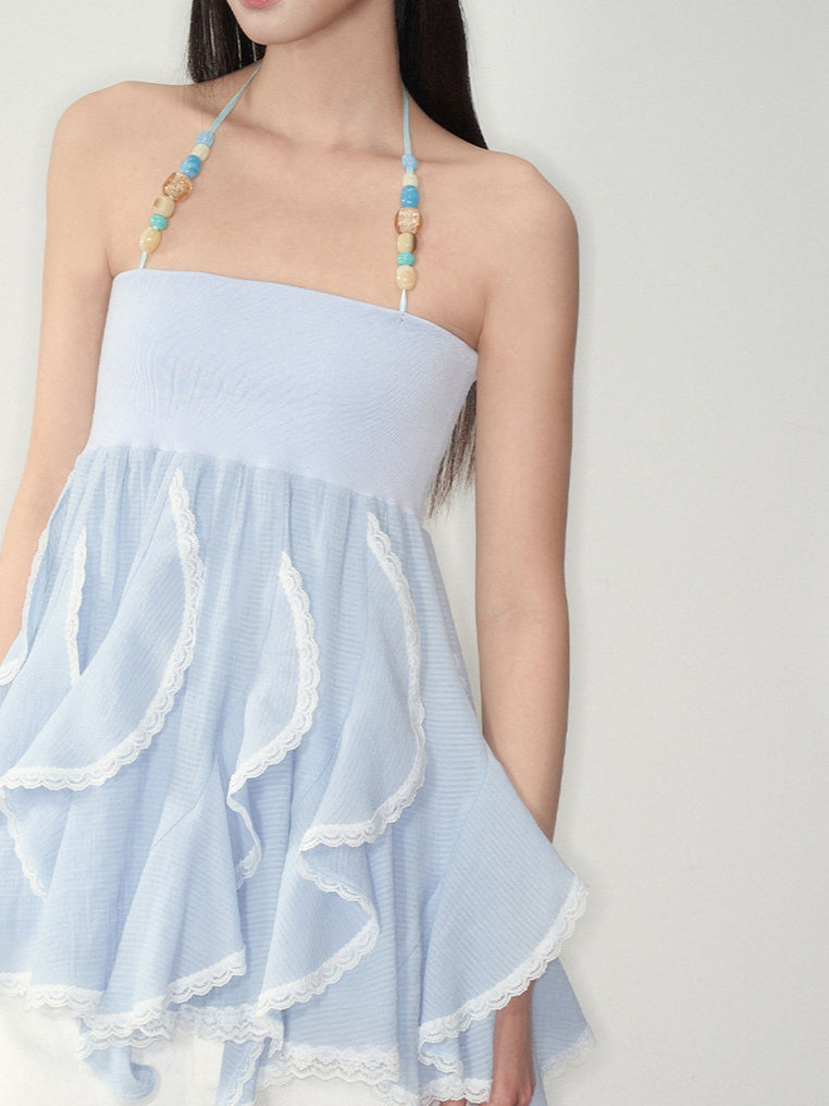 Blue Ruffled Convertible Skirt - CHINASQUAD