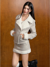 Faux Fur Slim-Fit Jacket & Skirt Set - CHINASQUAD