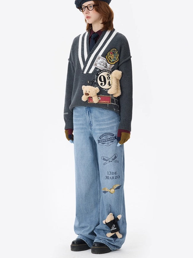 Quidditch Printed Straght-Leg Jeans