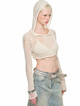 Hollow Sequin Crop Hoodie - CHINASQUAD