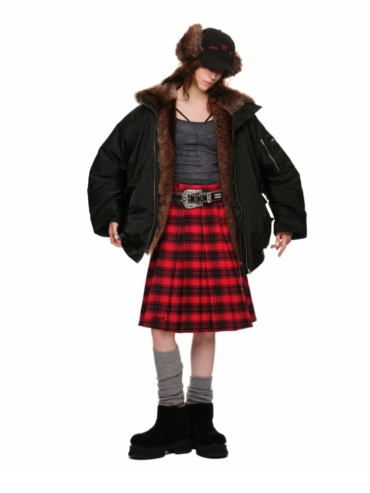 Gradient Patchwork Down-Filled Aviator Jacket - CHINASQUAD