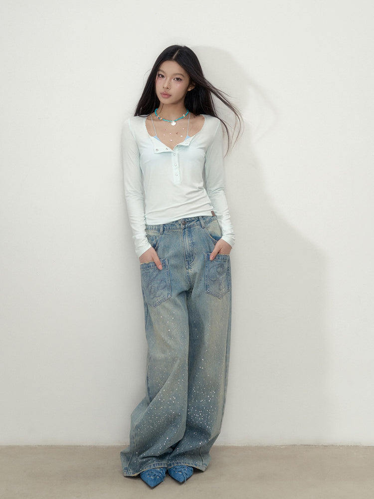 Button Lightweight Long Sleeve UV Protection T-shirt - CHINASQUAD