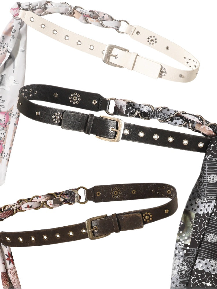 Retro Rivet Ring Punk Belt - CHINASQUAD