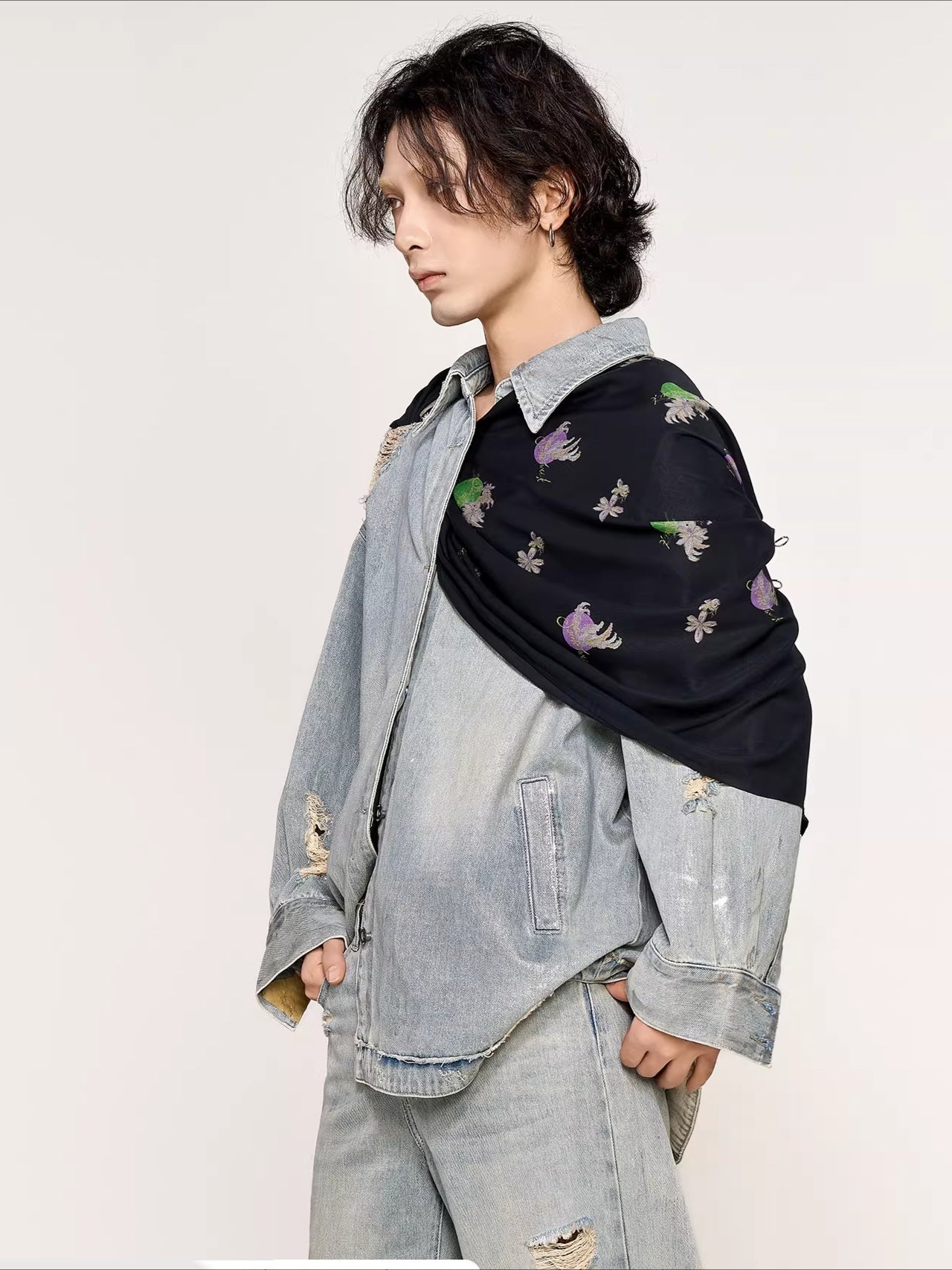 Iris Print Multi-Way TENCEL™ Scarf