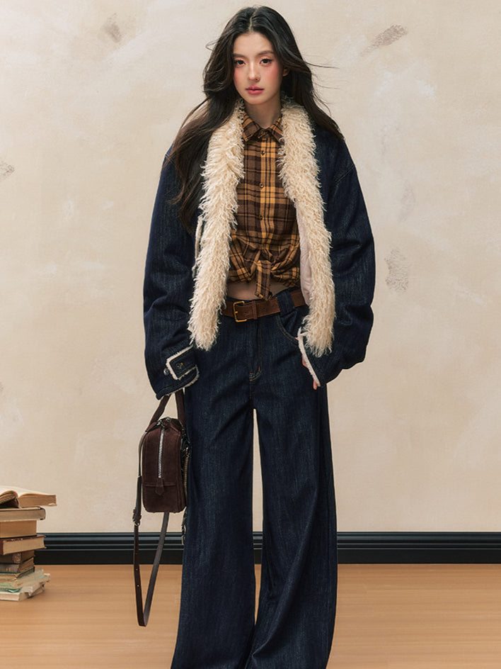 Blue Loose Wide-Leg Jeans - CHINASQUAD