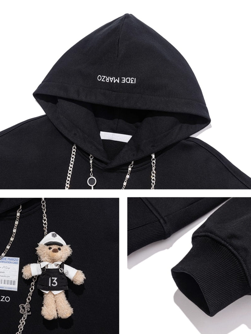 Sheriff Chain Detail Layered Hoodie
