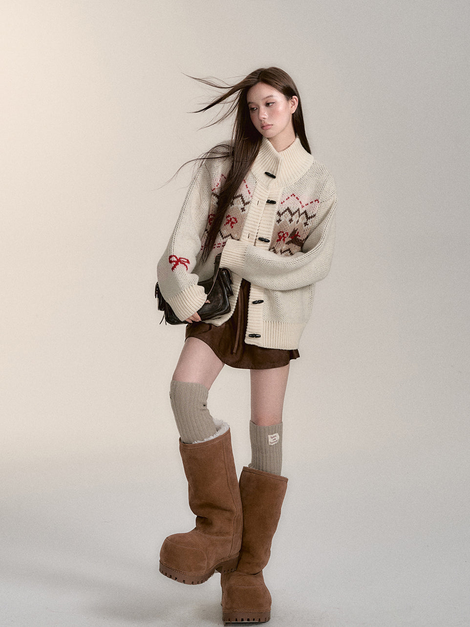 Fair Isle Loose Knit Cardigan - CHINASQUAD