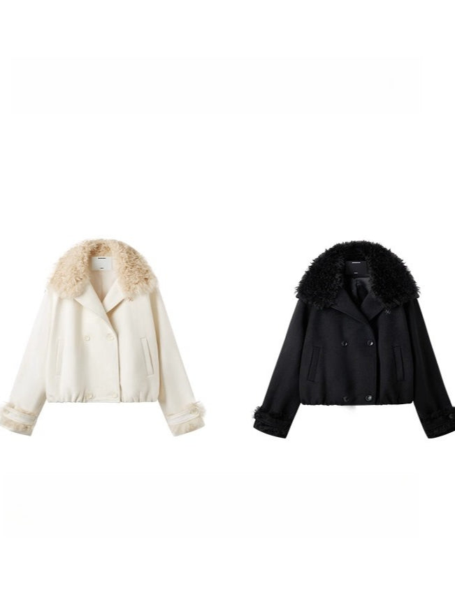 Polar Shearling Collar Wool Jacket