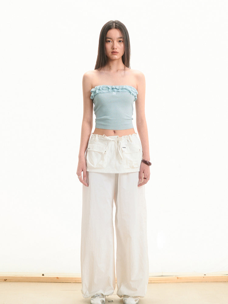 Ruffled Knit Modern Tank Top - CHINASQUAD