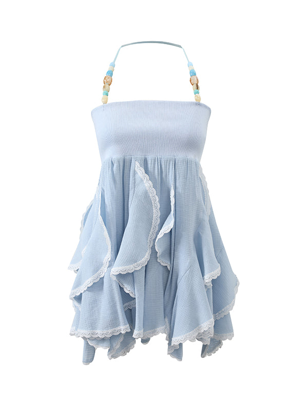 Blue Ruffled Convertible Skirt - CHINASQUAD