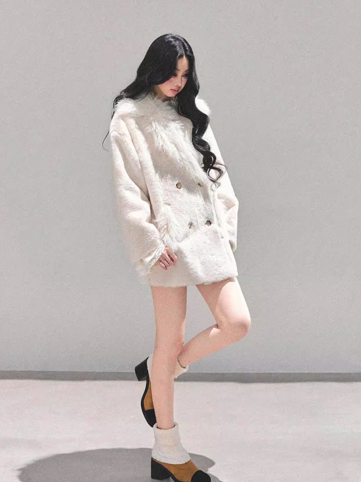 Shearling-Style Faux Fur Winter Coat