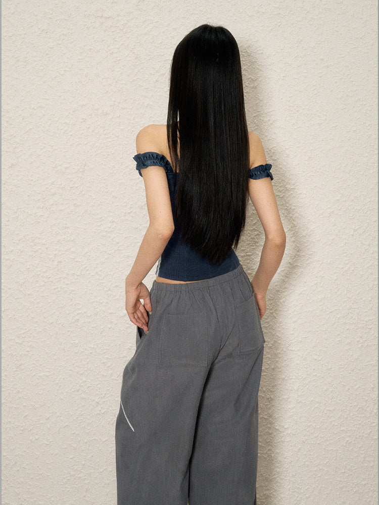 Striped Design Loose Wide-Legged Pants - CHINASQUAD