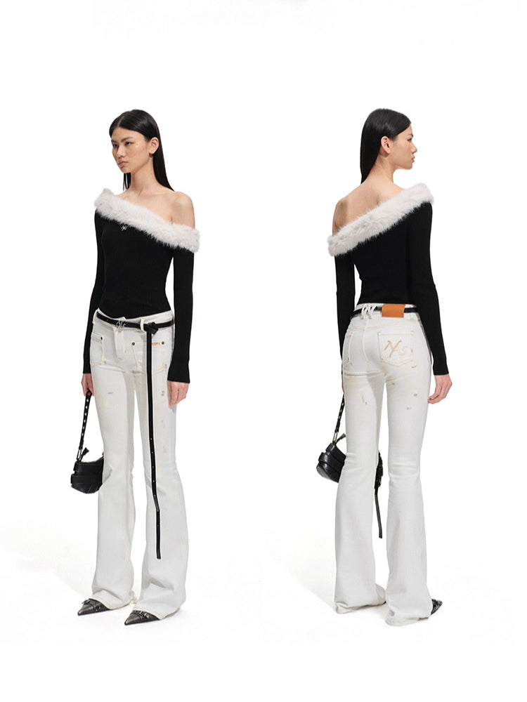 Polar Flare Stretch Denim Pants