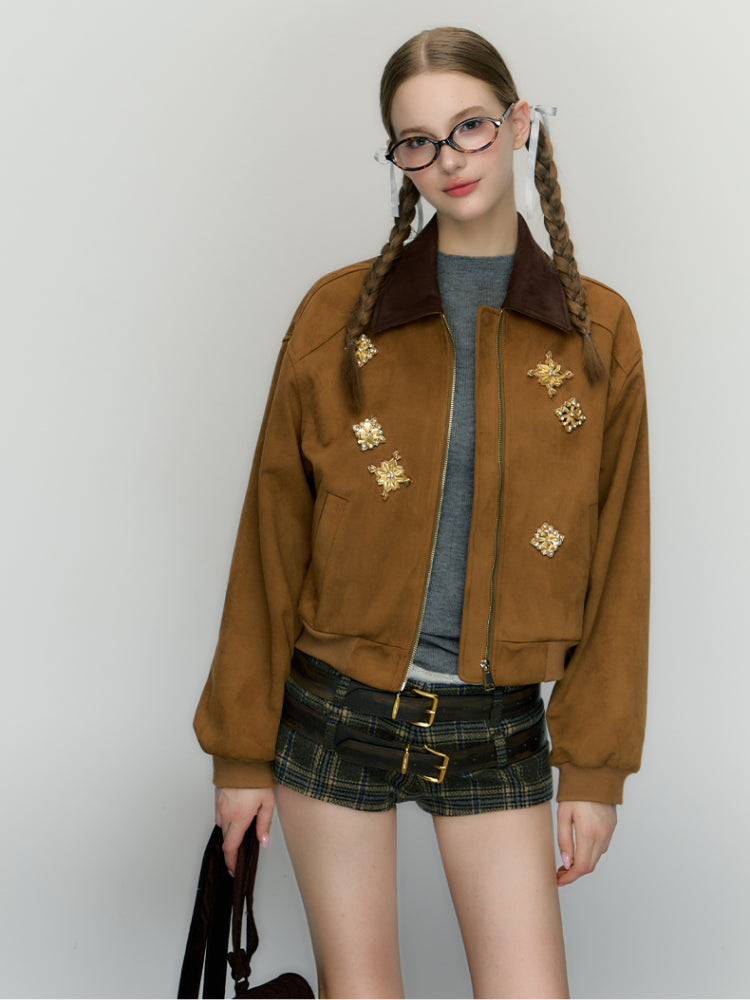 Zipper Heavy Duty Studded Chic Jacket - CHINASQUAD