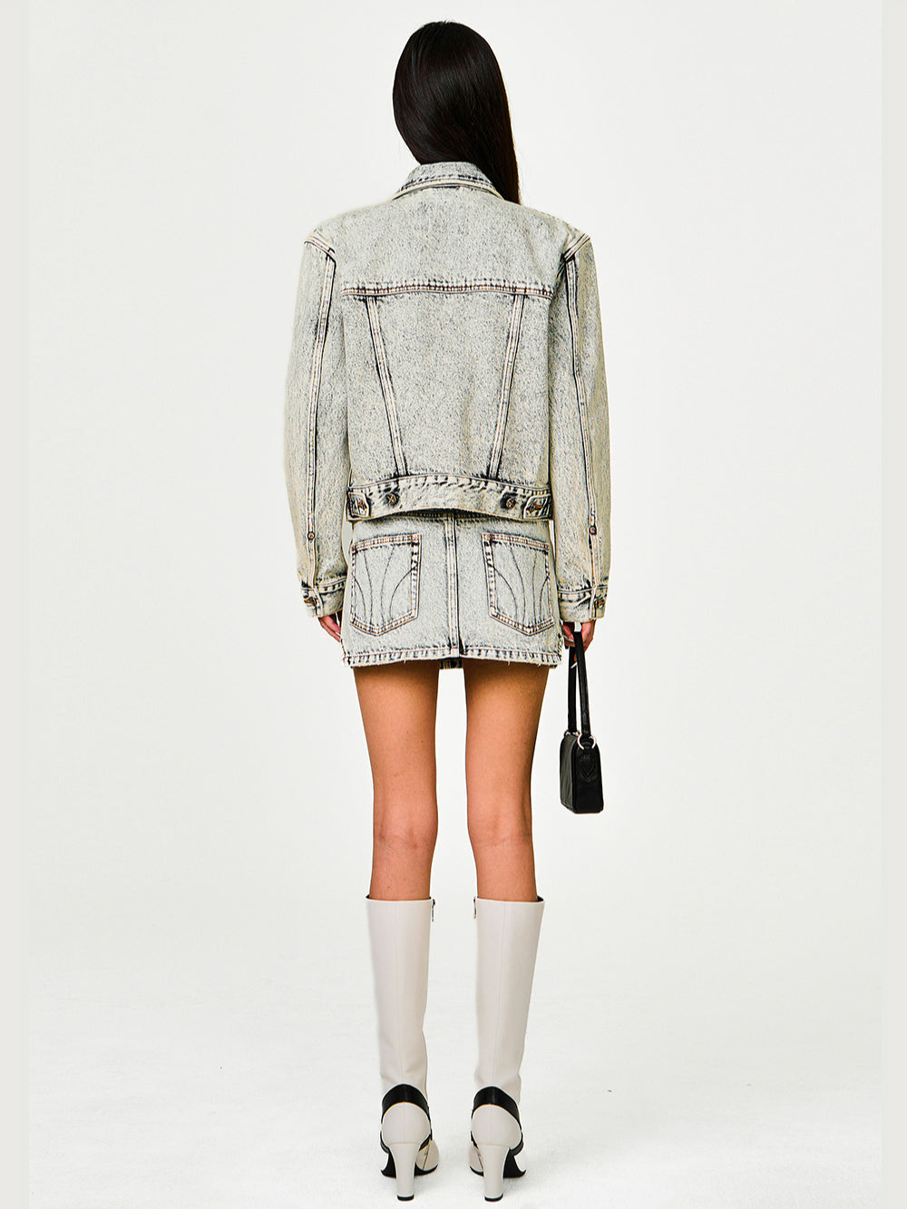 Classic Cross Angled Denim Skirt - CHINASQUAD